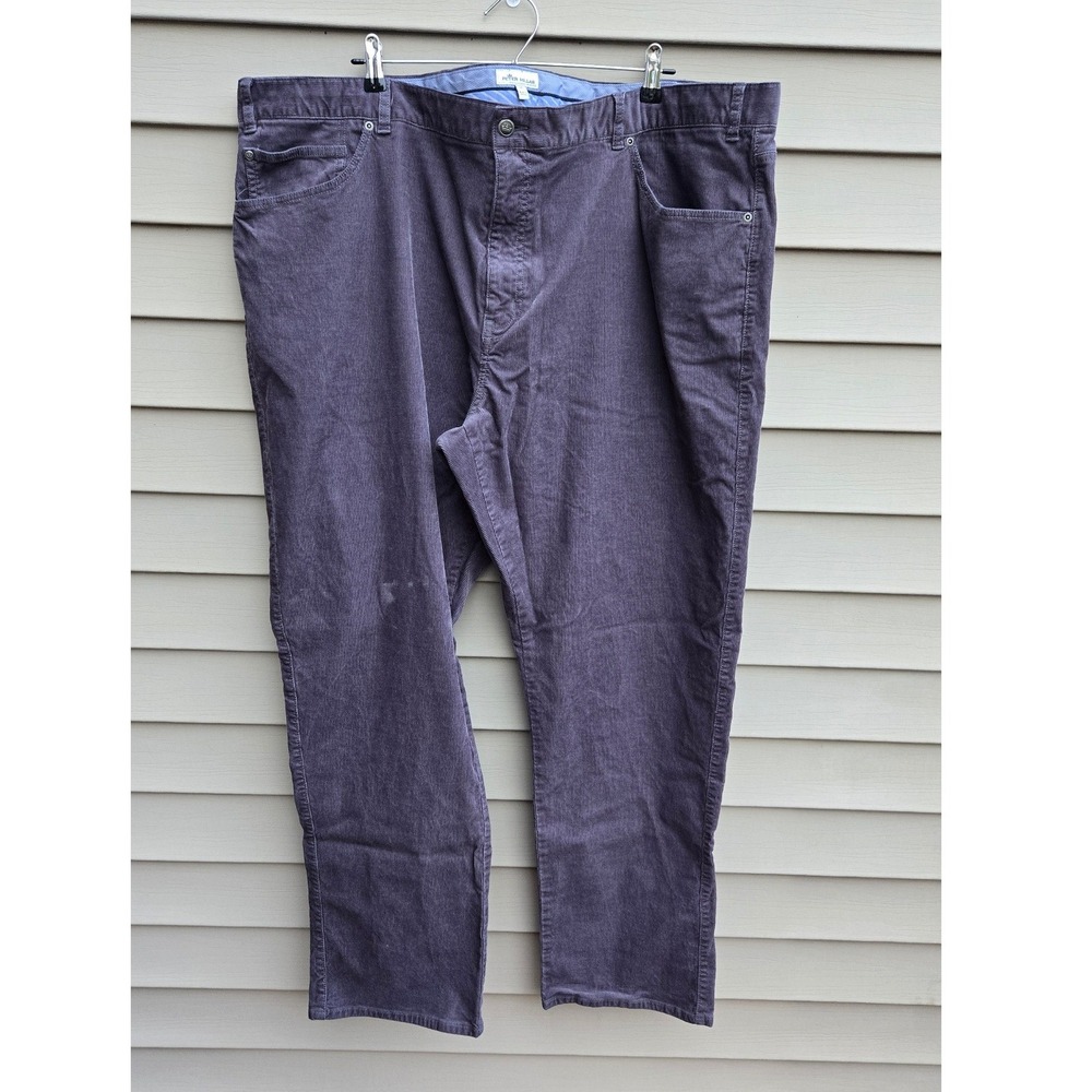 Peter Millar Mens gray purple Corduroy Pants Size 50 Cotton Modal Straight Leg